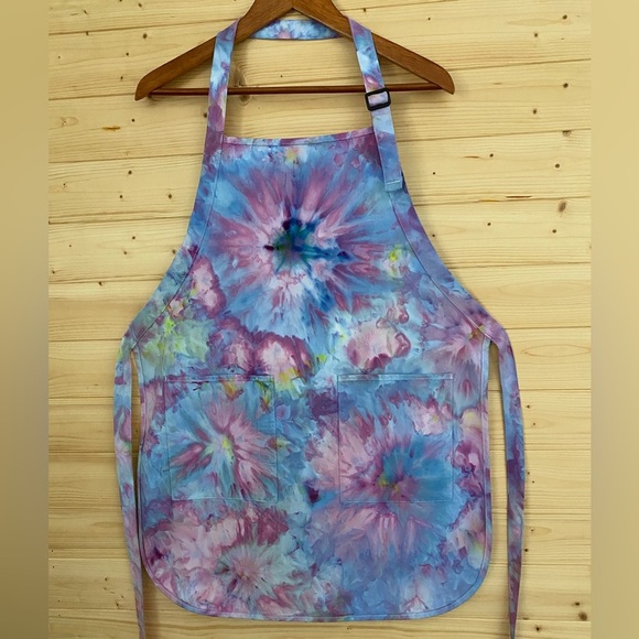 Apron ICE TIE DYE Port Authority Unique & Colorful for Kitchen, Studio, Workshop - Picture 5 of 9